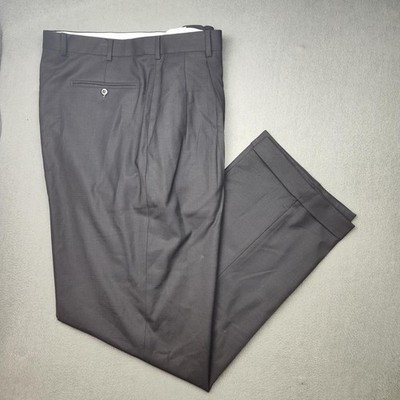 Zanella Austin Pants Mens 36 Wool Pleated Dress Trousers Italy Natural Stretch