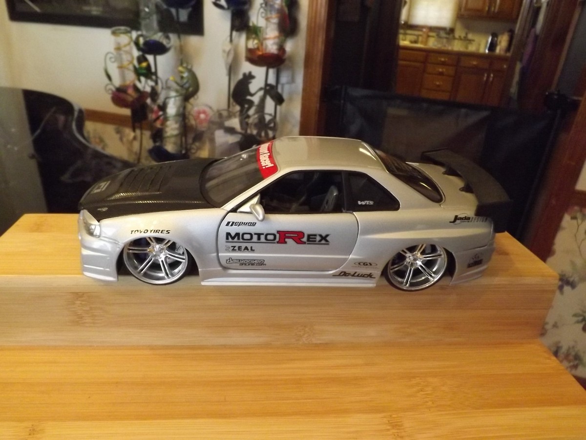 Jada, Import Racer, Nissan Skyline GTR R34, Silver, 1:24-Pre-owned
