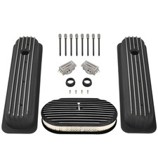 Finned Short Valve Cover W 15 Air Cleaner For 87-97 Sb Chevy Retro Vortec 350