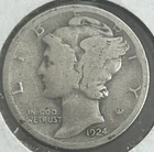 *1924 P Mercury Dime 90% SILVER **FREE SHIPPING**