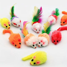 3/200Pcs Rattle Cat Mouse Toys Also Prefilled Catnip Faux Fur Cat Mice Toys Inte