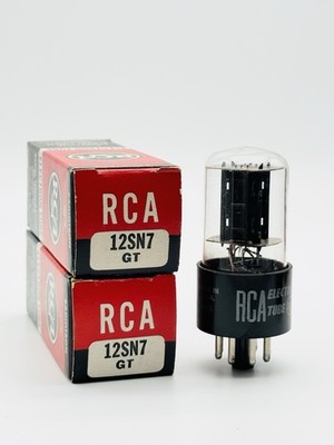 x2 NEW Vintage NOS RCA 12SN7GT Vacuum Electron Audio Tube Black Plate