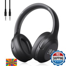 F2 Bluetooth 5.2 FM Radio Headphones w/ Mic, Wired/Wireless Over-Ear Headset