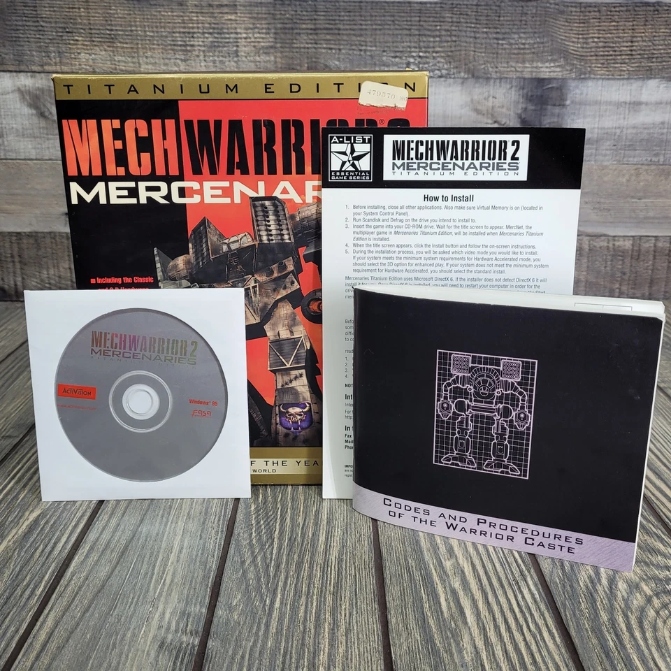 Mech Warrior 2 Mercenaries: Titanium Edition (PC CD-ROM, 1998) Big Box Complete - Image 2 of 4