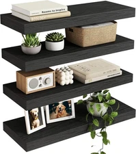 Fixwal Floating Shelves for 15.8 inches x 5.5 x 1.2 inches, Black 