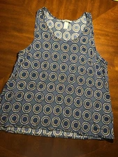 H&M Women’s Multicolor Sleeveless Tank Geometric Print Size 12 Round Neck Y2K