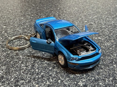 #ad 2007 Shelby Mustang GT500 Keychain Blue Hot Wheels Matchbox $25.99
