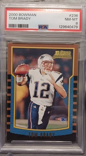 2000 Bowman Tom Brady Rookie Card RC #236 PSA 8