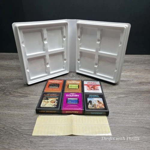 Vintage Atari Storage Box - 6 Atari Video Games