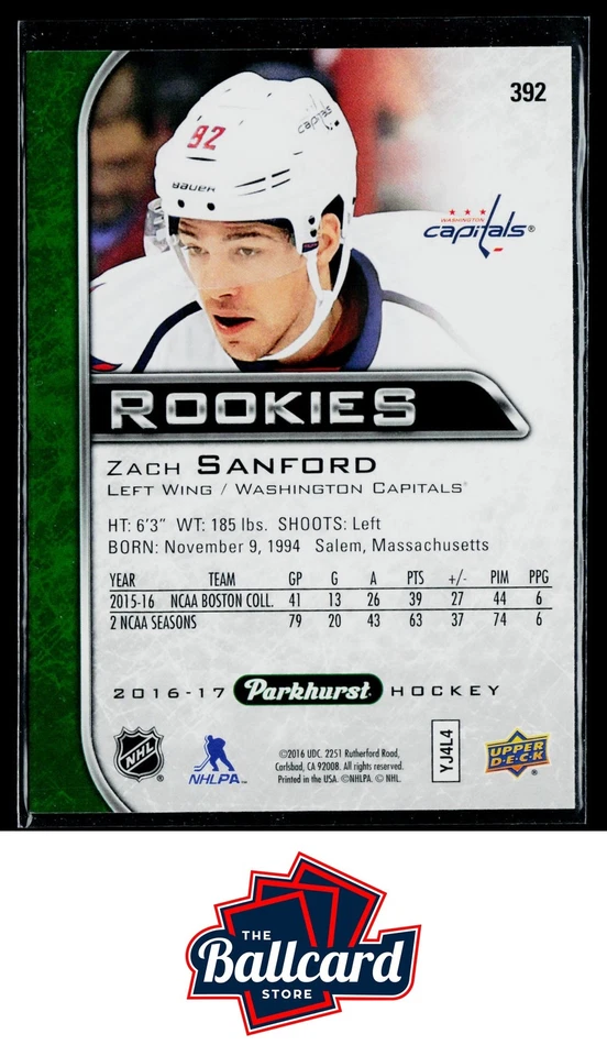 2016-17 Parkhurst #392 Zach Sanford - Image 2 of 2