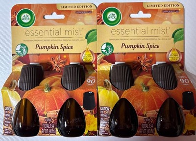 2- 2Pack Air Wick Essential Mist Refill  Limited Edition Pumpkin Spice