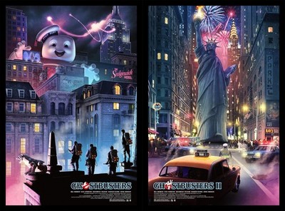 Kevin Wilson - Ghostbusters 1 & 2 Kunstdruck Poster Set not Mondo