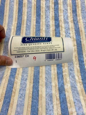 23657 CHIANTI The Finest Name In Wallcoverings Streifen Made In England Blau/Krea