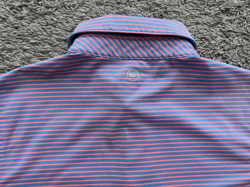 Vineyard Vines SANKATY Boys Size Large (16) Blue/Pink Striped Polo Preppy Golf - Picture 15 of 20