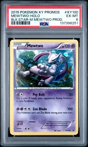 POKEMON XY BLACK STAR PROMO MEWTWO EX #XY100 PSA 6 EXCELLENT #137398251