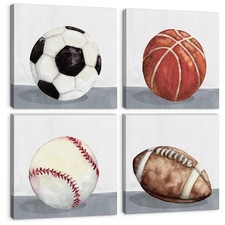 Boys Room Decor Rustic Sports Wall Art Soccer Posters Playroom Wall Baseball ...