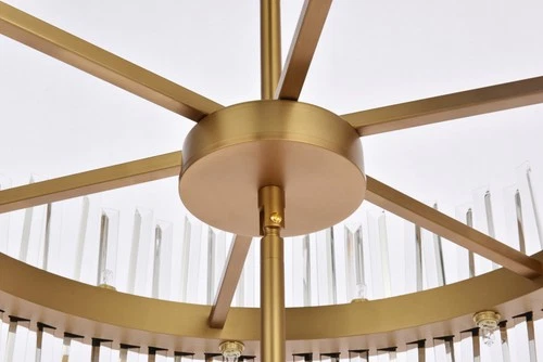 Elegant Lighting 6200G36L3 Serephina 46 Light 36"W Crystal - Gold - Picture 3 of 12