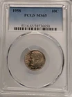1958-P Philadelphia Roosevelt Silver Dime PCGS Graded MS65
