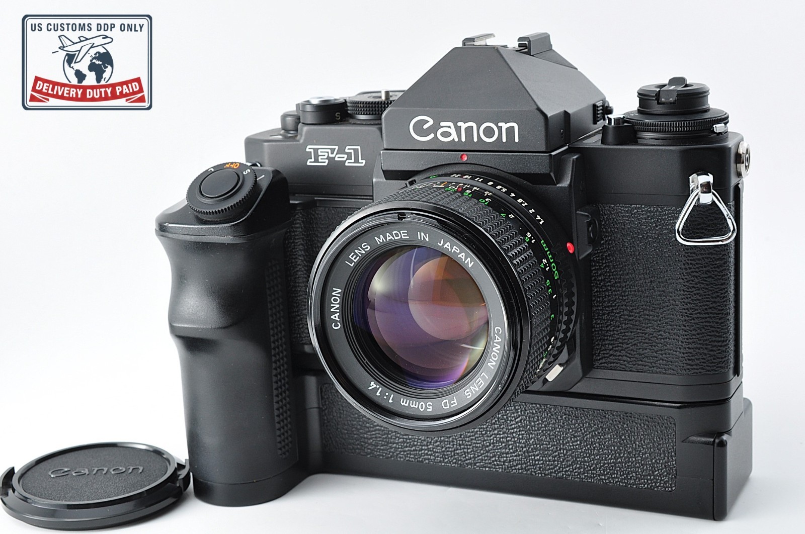 [ N MINT w/ Winder ] Canon NEW F-1 Eye Level + New FD 50mm f1.4 Lens JAPAN #1096