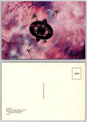 OUTPOST Space Art Postcard Andrei Sokolov USSR Smithsonian Museum Cosmic Station