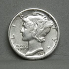 1933-S MERCURY DIME,  XF-AU (W3-60)