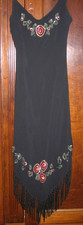 BETSY JOHNSON Black Strapless Evening Dress with Hand-Sewn Sequin Embroidery