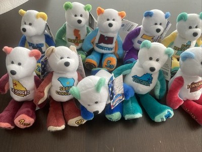 Lot Of State Quarter Coin Teddy Bears By Limited Treasures