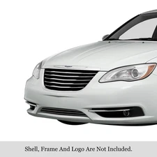 For Chrysler 200 11-14 APG 1-Pc Black 8x6 mm Horizontal Billet Bumper Grille