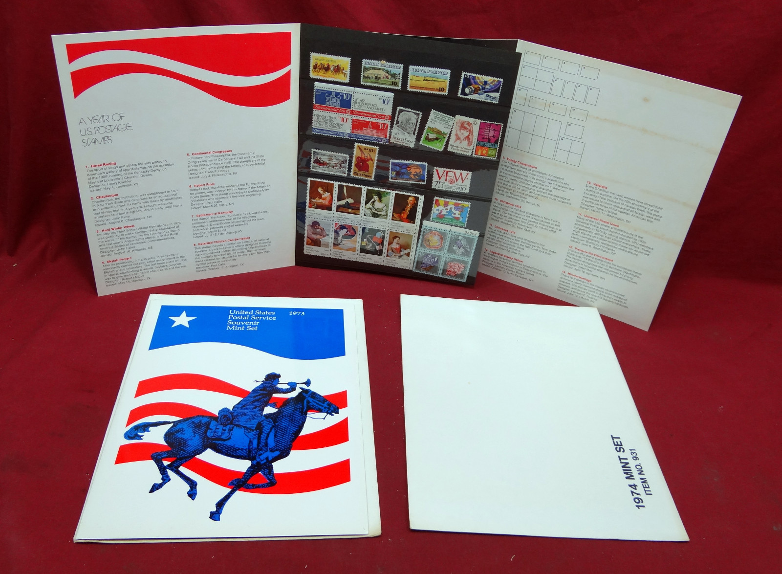 19731974 Uncirculated US Mint Stamp Sets in Original Sleeves (7) eBay