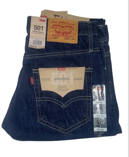 Pantalones de mezclilla originales Levis 501 hombre altura media recto ajuste eBay