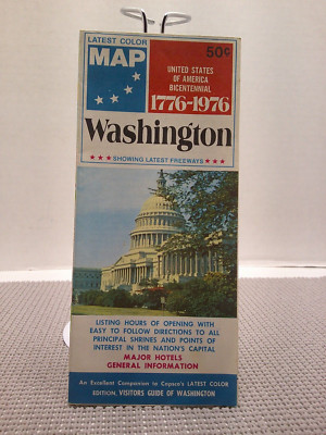 Washington DC  Map 1776 - 1976 Bicentennial Capsco Color Edition
