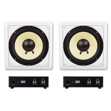Acoustic Audio Hd-s10 Flush Mount Subwoofers With 10" Speaker And Amps 2 Pack
