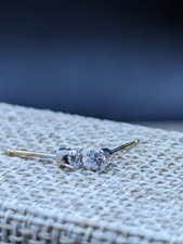 14K White  Yellow Gold 3mm Round Clear Crystal CZ Solitaire Earrings .33Gr