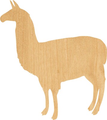 Alpaca 1 Laser Cut Out Wood Shape Craft Supply - Woodcraft Cutout