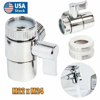 Faucet Diverter Valve Adapter Kitchen Sink To Garden M22 x M24 Hose Adapter