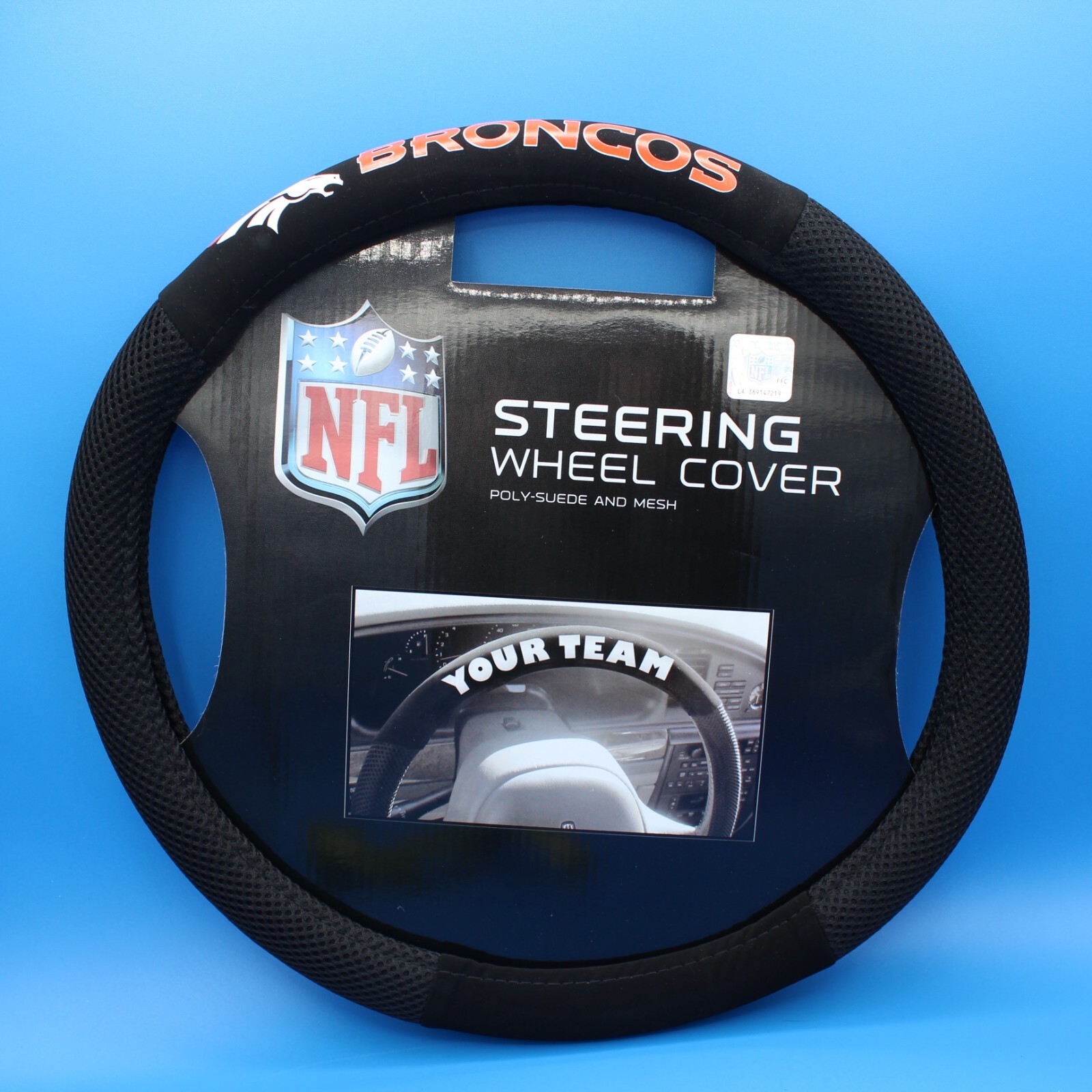 Denver Broncos Steering Wheel Cover Poly Suede and Mesh Brand New eBay