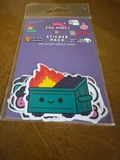 Dumpster Fire Sticker  Set 100% SOFT - New Sealed in Package
