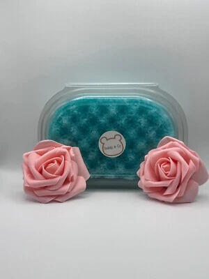 HOMEMADE Soap Sponges, Highly Scented With Holder ,Bath, Shower, Exfoliating sponge .