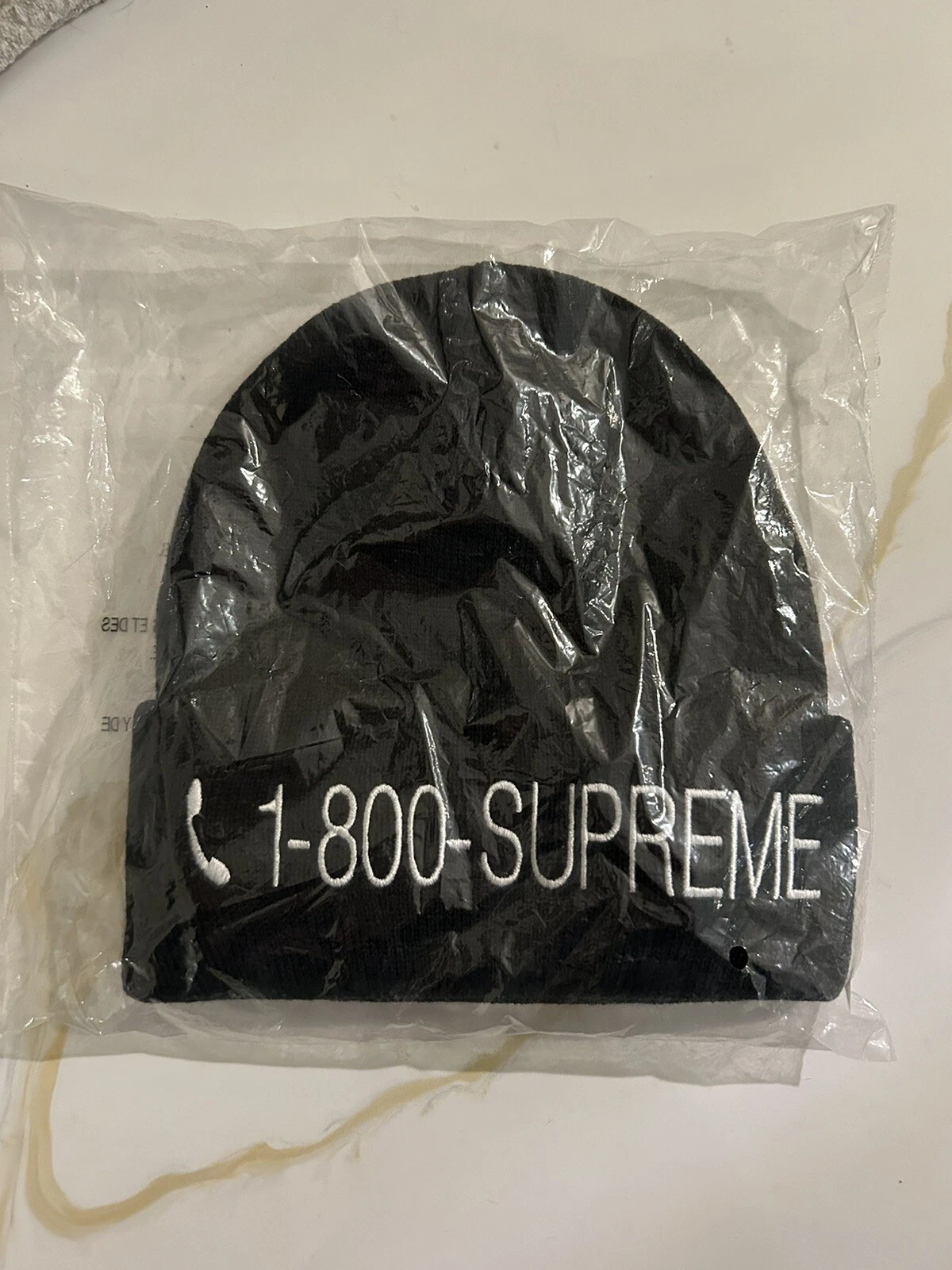 Casquette bonnet 1 800 SUPREME BLACKFW19 appel gratuit hiver automne 2019 NEUF