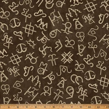 Home on the Range  Western Cotton Quilt Fabric Hoffman V5318-700 Brands Brown