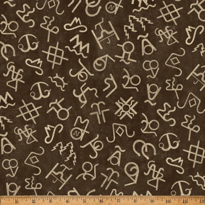 HOFFMAN CALIFORNIA FABRICS Home on the Range Western Cotton Quilt Fabric Hoffman V5318-700 Brands Brown