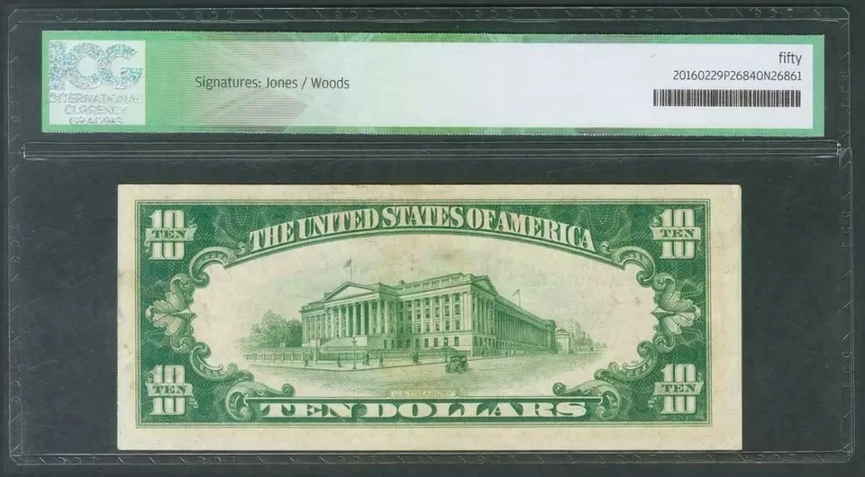 1929 USA 10 Dollars Federal Reserve Bank Chicago, IL. FR-1860G ICG 50 EF/AU - Image 2 of 2