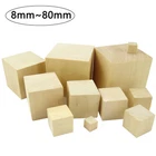 Blank Wood Solid Cube φ8-80mm for Woodwork Craft Kids Toy Puzzle Making Material