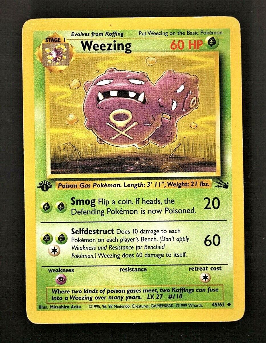 MP SOME EDGING POKEMON 1999 1ST EDITION WEEZING VERY GOOD - EX 45