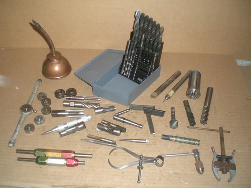 Machinist mixed box lot Huot Drill index End Mills Pump oiler more 11Lbs