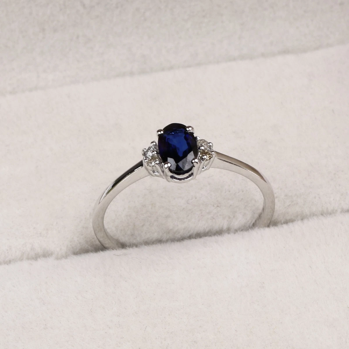 Anello Solitario Giada Argento 925 Placcato Oro Bianco Con Zircone Bianco E Pave