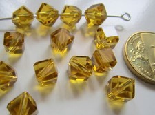 Perlas cubo cristal facetado 7 mm X 12 UNIDADES diagonal dorado abalorios