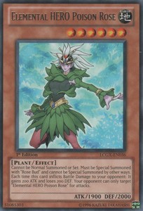 Elemental HERO Poison Rose - LCGX-EN036 - Rare - 1st Edition x3 - Lightly Played