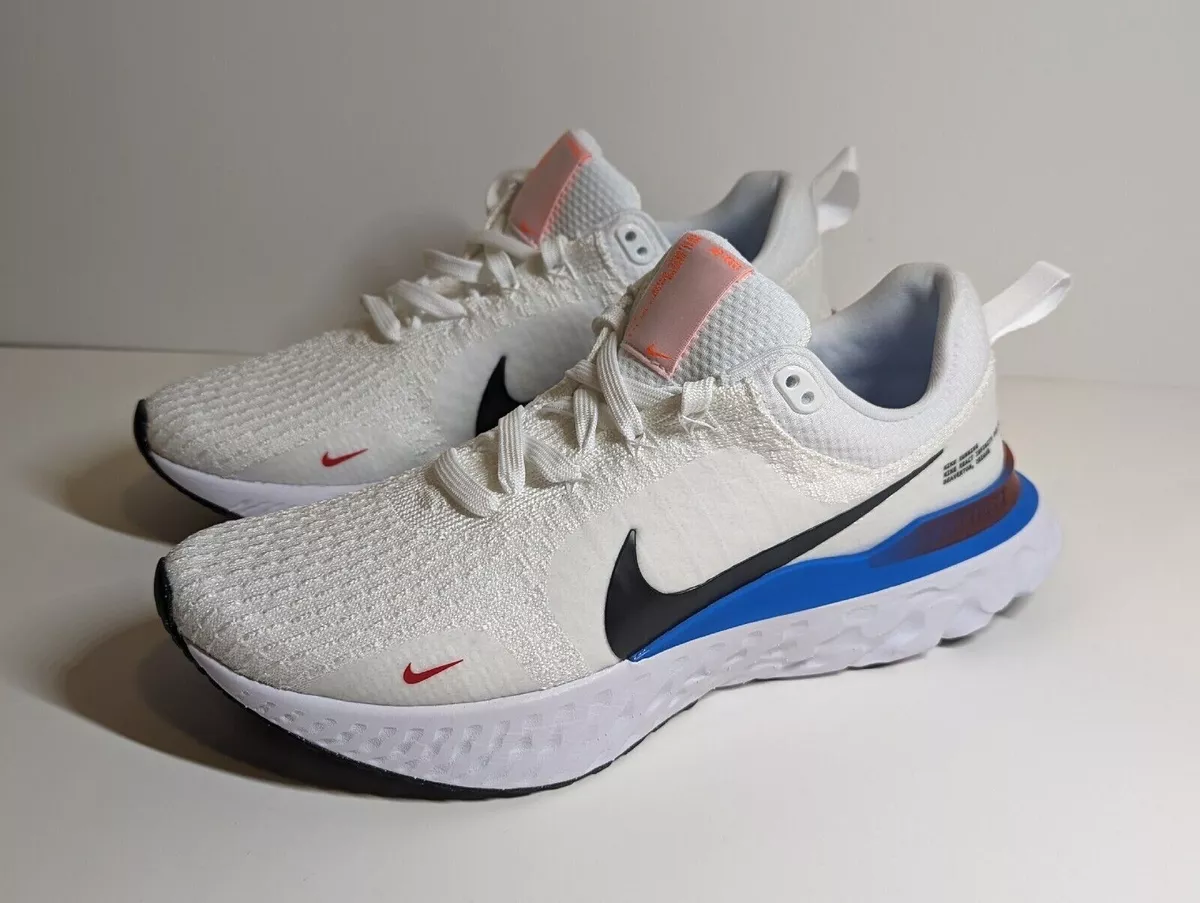 Nike React Infinity Run Flyknit 3 White/Blue/Red/Black Men’s FJ3994-100  Size 13