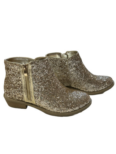 Fab kids youth 5 gold glitter boots Excellent Condition Sparkle Boots. - Afbeelding 1 van 8